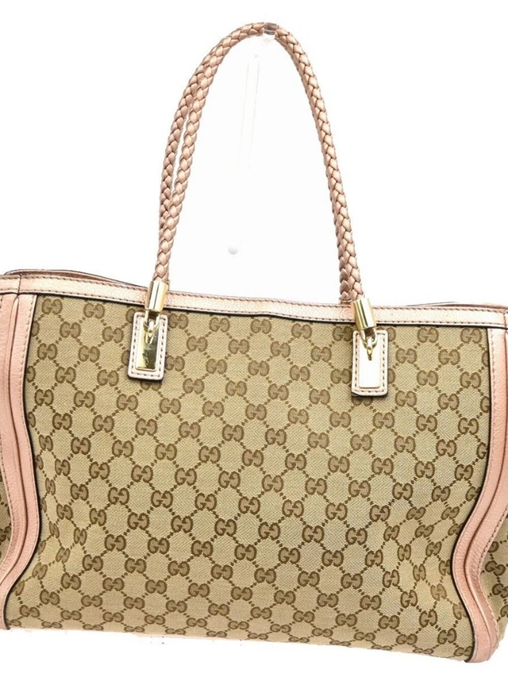 GUCCI Bamboo GG Tassel Shoulder Bag Canvas Leather BN Pink Italy GHW 85TA673 - Picture 3 of 15
